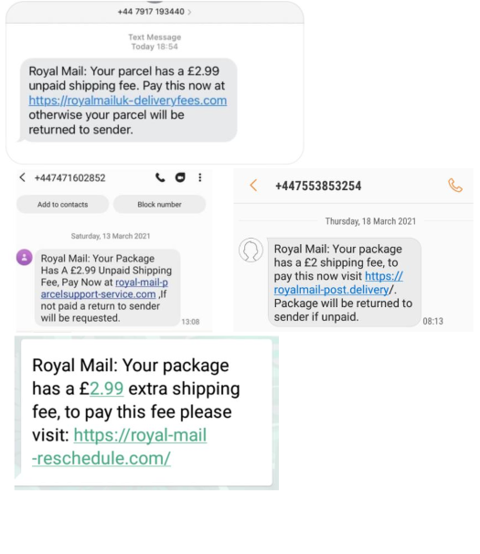 Image of Royal Mail Scam Texts